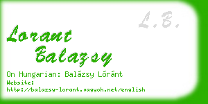 lorant balazsy business card