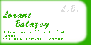 lorant balazsy business card